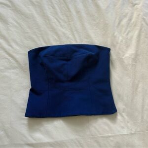 Zara Blue Strapless Top